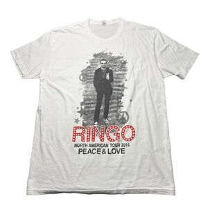 Ringo Star 2014 North American Peace Love Tour T Shirt Adult XL White Beatles